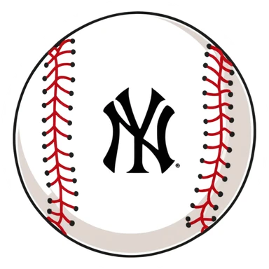 Baseball with yankees logo sticker