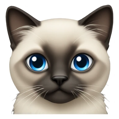fluffy siamese dark face blue eyes sticker