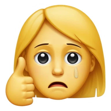 Crying face with a thumbs down sticker