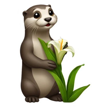 Otter holding a lilly of the vally sticker