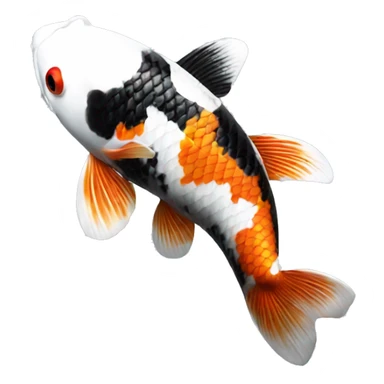 Black + Orange + White realistic koi fish  sticker