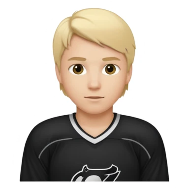 hockey player blonde hair black outfit sticker