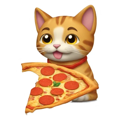 Gato comiendo pizza sticker