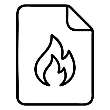 outlined swift-format file with a fire symbol icon sticker