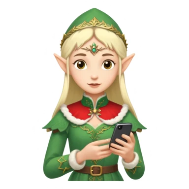 elf with russia custome dress and smartphone sticker