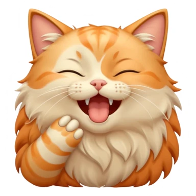 adorable sleepy cat yawning, fluffy, pastel colors, gentle morning vibe, emoji style sticker