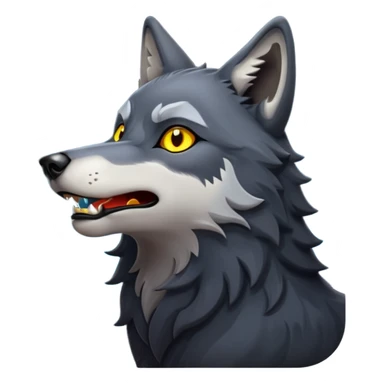 wolf making high sound on full moon sticker