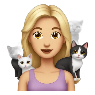 lady with cats sticker