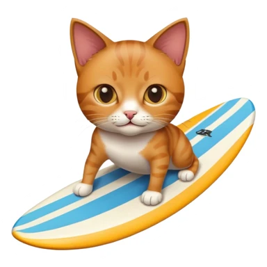 Cat going to surf  sticker