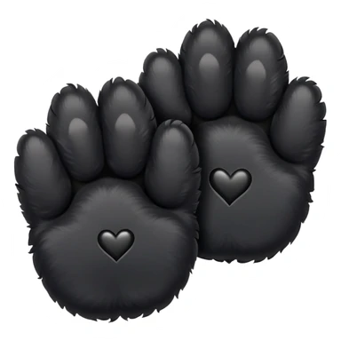 two black puppy paws with a black heart around them sticker