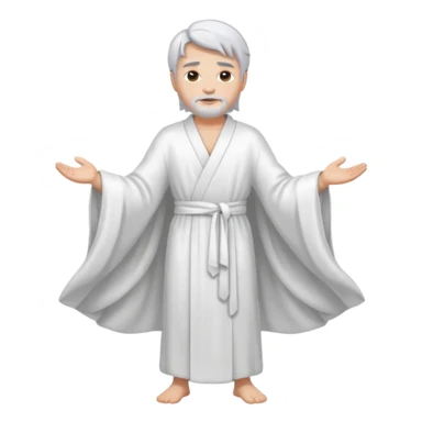 fullbody silverhair god, white robe sticker