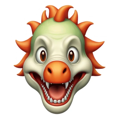 clown face of a  dinosaur  sticker