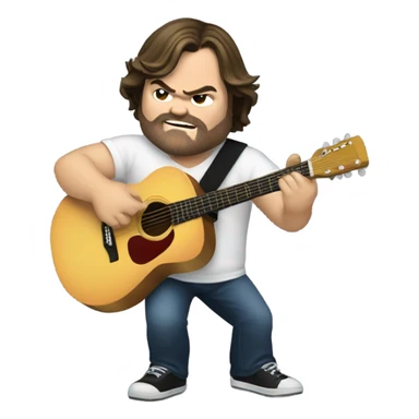 Jack black playing the guitar sticker