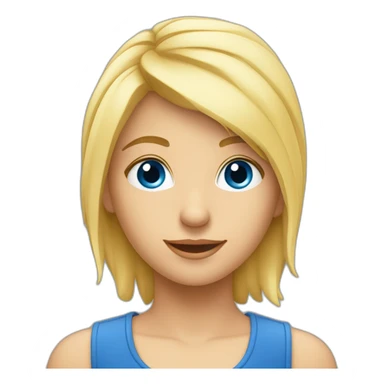 Jeune blond yeux bleus bras droit en l'air sticker