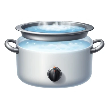 pot with boiling water and steam rising sticker