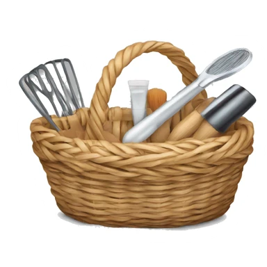 basket with beauty utensils sticker