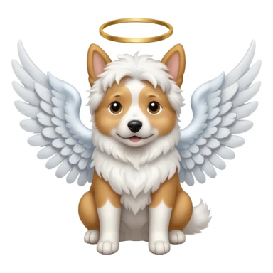 Dog with angel wings sticker