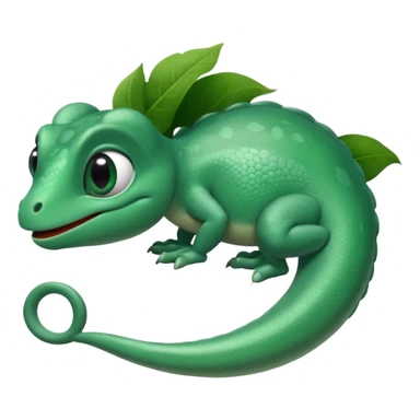 Emoji de camaleón, que sea bonito, tierno y único para compartir con mi pareja, entonces que sea único, que sea parecido al camaleón de la película de rapumcel de Disney caricaturezco  sticker