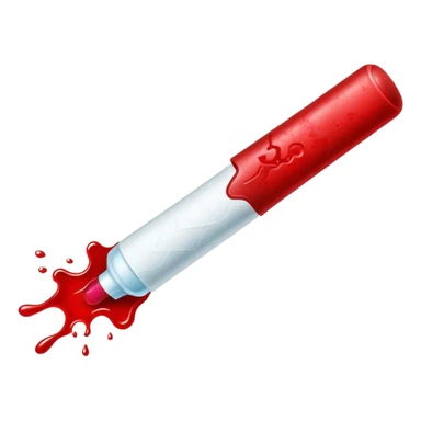 Tampon with blood sticker