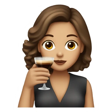 Brown hair girl drinking espresso martini sticker