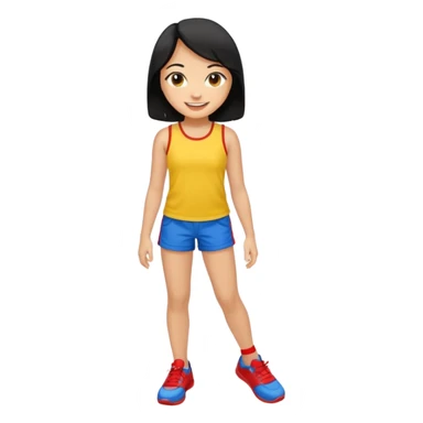 girl with black hair smile with Filipino colors sticker