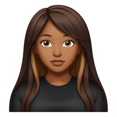 Coko from SWV with long dark brown hair sticker