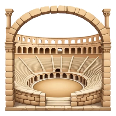 Pula Arena Landmark Emoji – Depicting the Roman amphitheater with its large stone arches. sticker