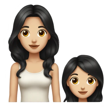 Brunette girl and boyfriend with black hair sticker