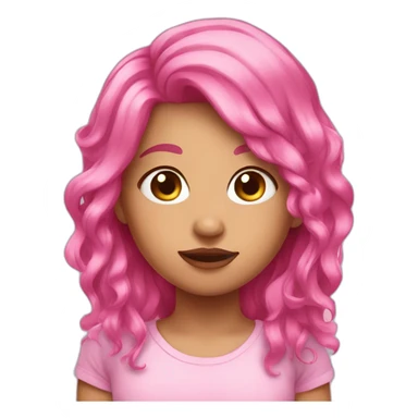 Pink hair girl feight sticker