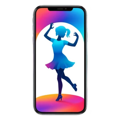 smartphone with a dancing silhouette inside sticker