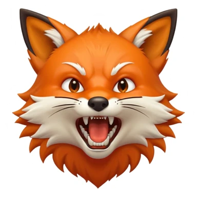 Angry Fox mouth open, scary teeth, side view sticker