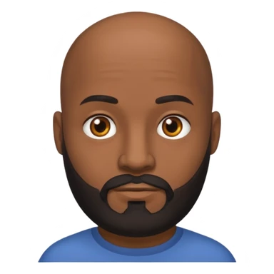 Dark Medium skin bald man with medium black beard sticker