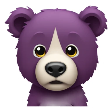 oso tierno de peluche morado sticker