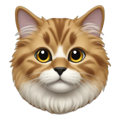 Three color fluffy cat black nose sticker
