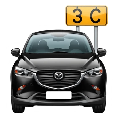 A black Mazda CX-3 with a learner plate  sticker