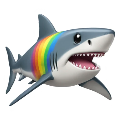 Shark with rainbow pullover sticker