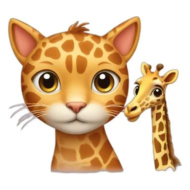 Cat with giraffe sticker
