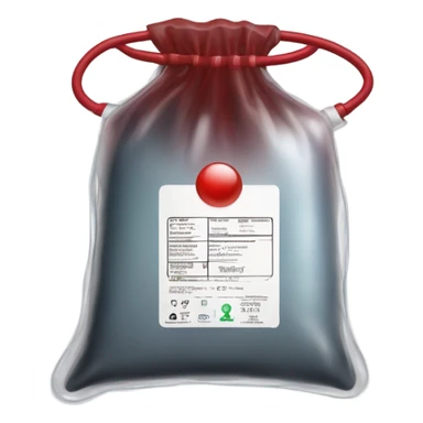 bag for transfusing red dark liquid  sticker