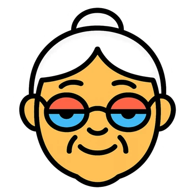 granny eye with glasses moved forward sticker