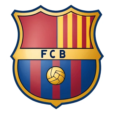 FC Barcelona logo, shield with blue and red stripes, football club emblem sticker