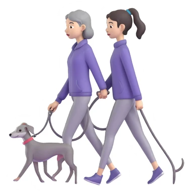 Beautiful Asian girl walking a completely solid grey Italian greyhound with a grey nose, no white markings anywhere, no white on the nose, pure grey dog sticker