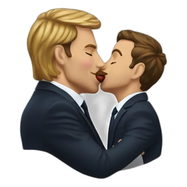 Macron kiss poutine sticker