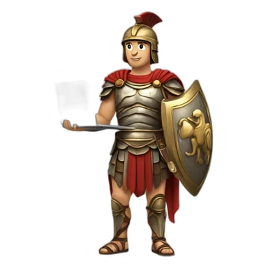 Roman warrior with laptop sticker