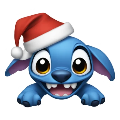 Stitch wearing a Christmas hat sticker