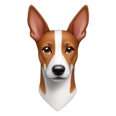 create a face front head shot of a tri colored Basenji Female sticker