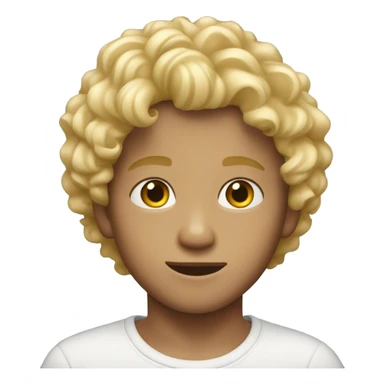 young boy with blond curly hair  sticker