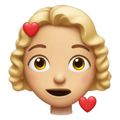 Blushing face with hand over mouth with big eyes and hearts  sticker