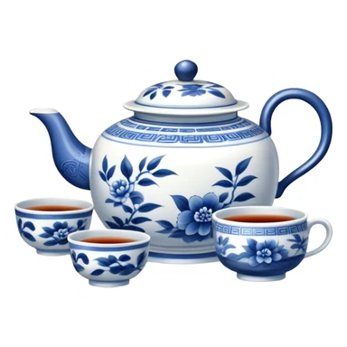 blue chinese tea ceremony sticker