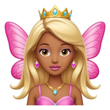 brown skin blonde barbie fairy  sticker