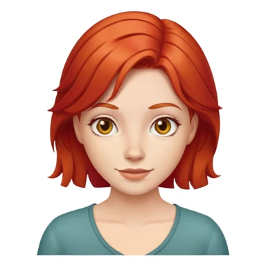 Friendly female character with red hair sticker